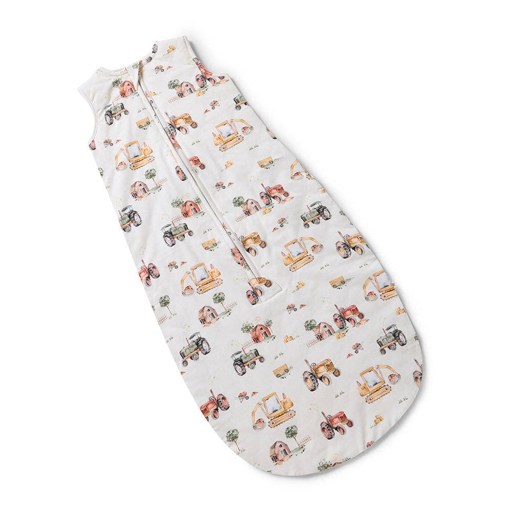 Snuggle Hunny - Diggers & Tractors Organic Sleeping Bag 2.5 TOG