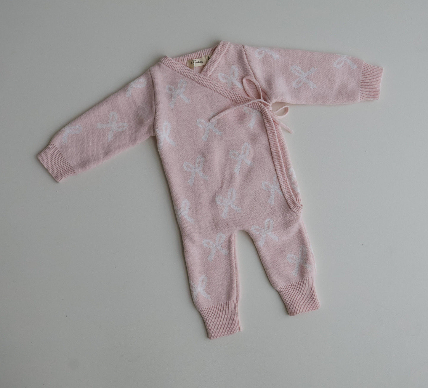 Petite + Co - KIMONO BOW ROMPER | BABY PINK