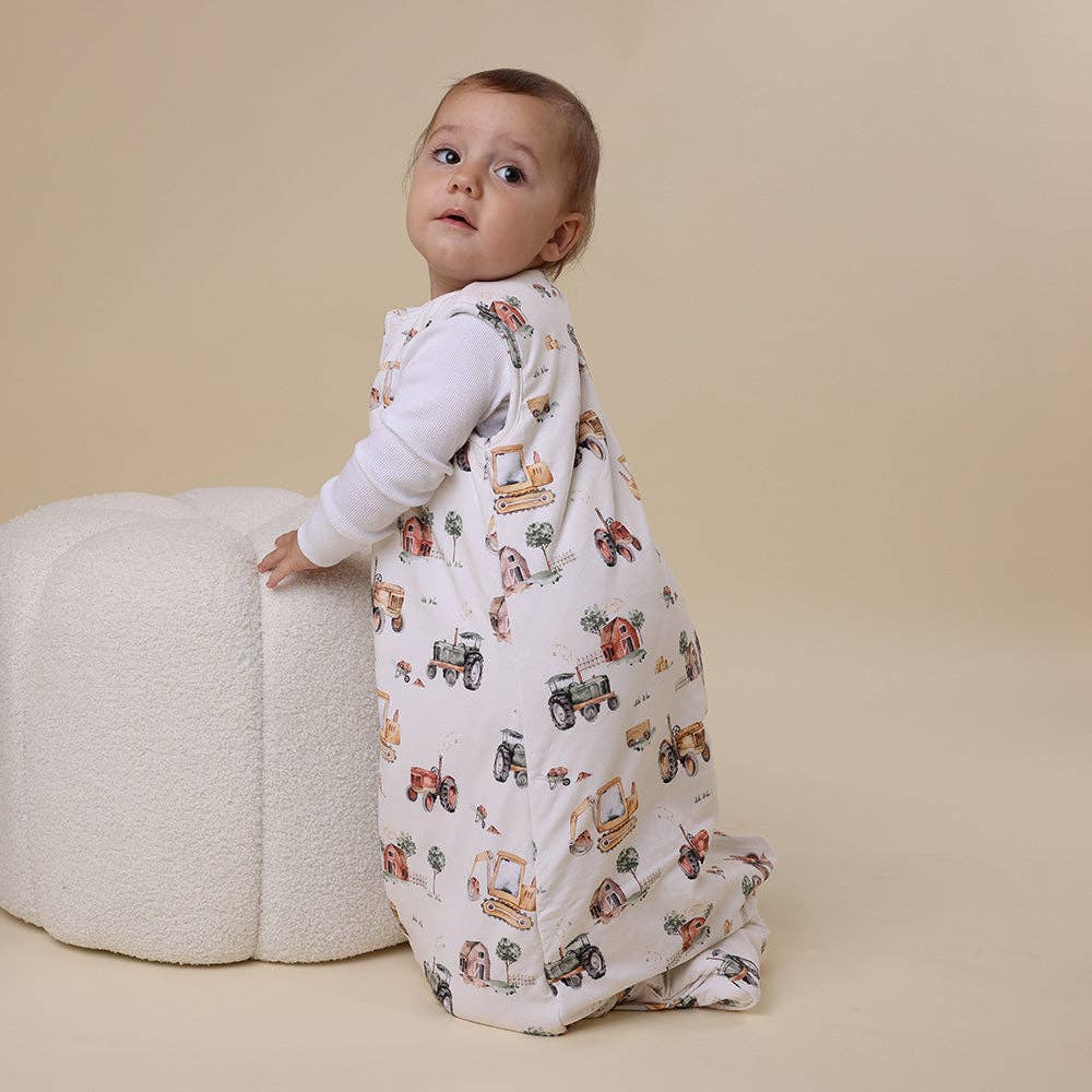 Snuggle Hunny - Diggers & Tractors Organic Sleeping Bag 2.5 TOG