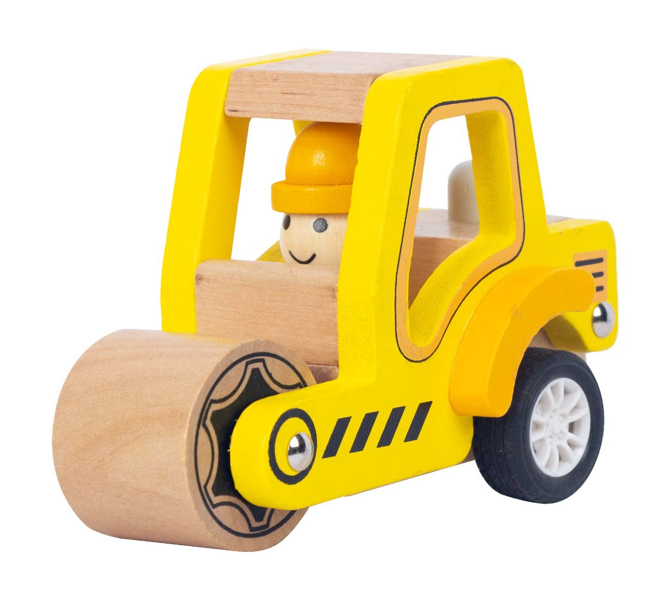ToysLink - Wooden Pullback Road Roller