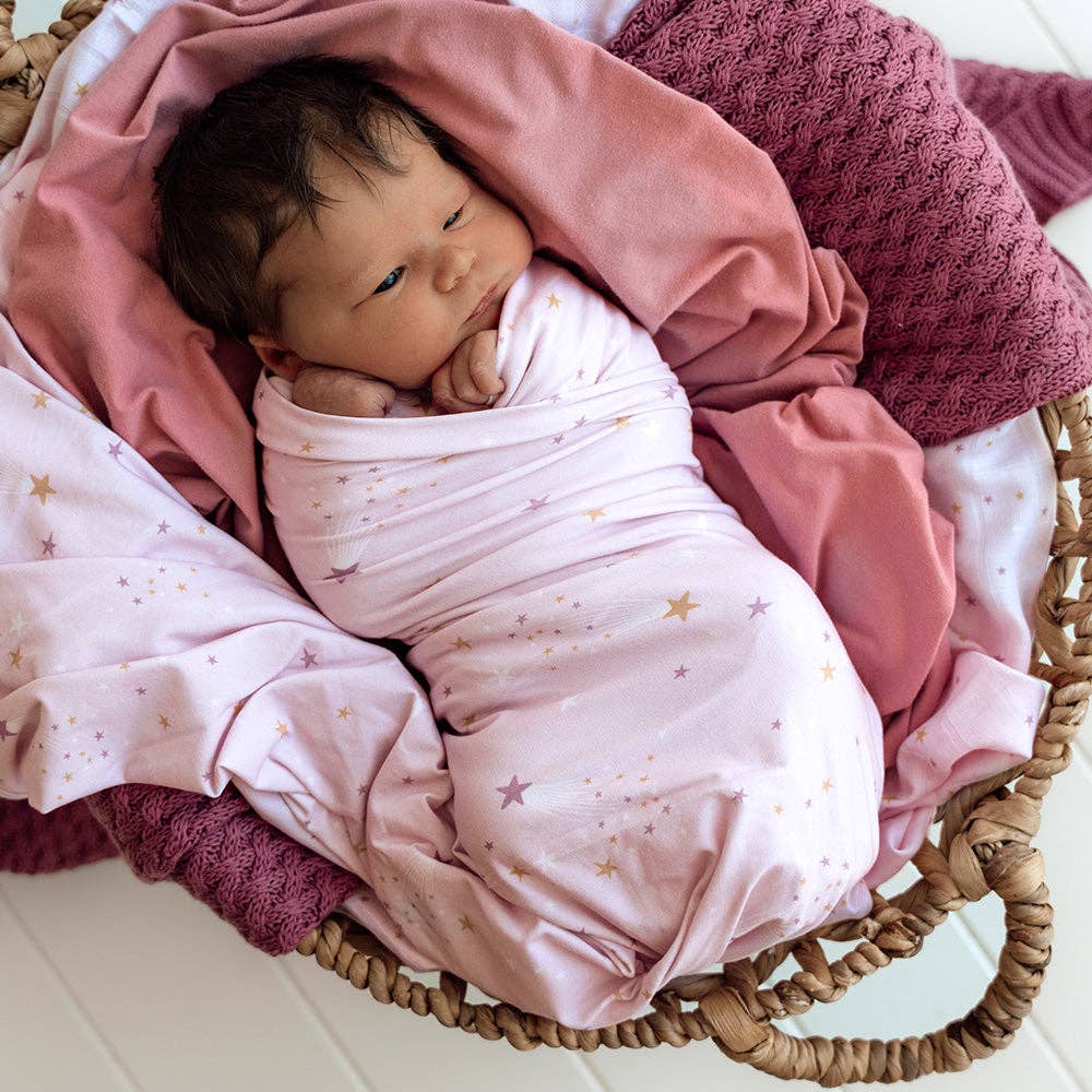 Snuggle Hunny - Twinkle Organic Jersey Wrap & Topknot Set