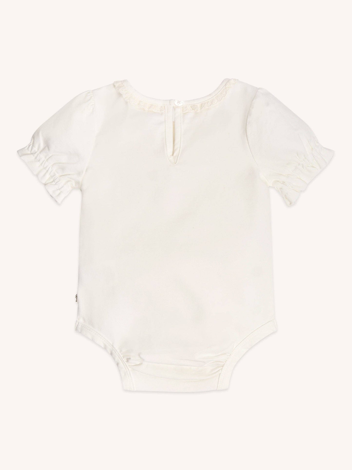 Fleur Harris - Petite Frill Short Sleeve Bodysuit - Snow