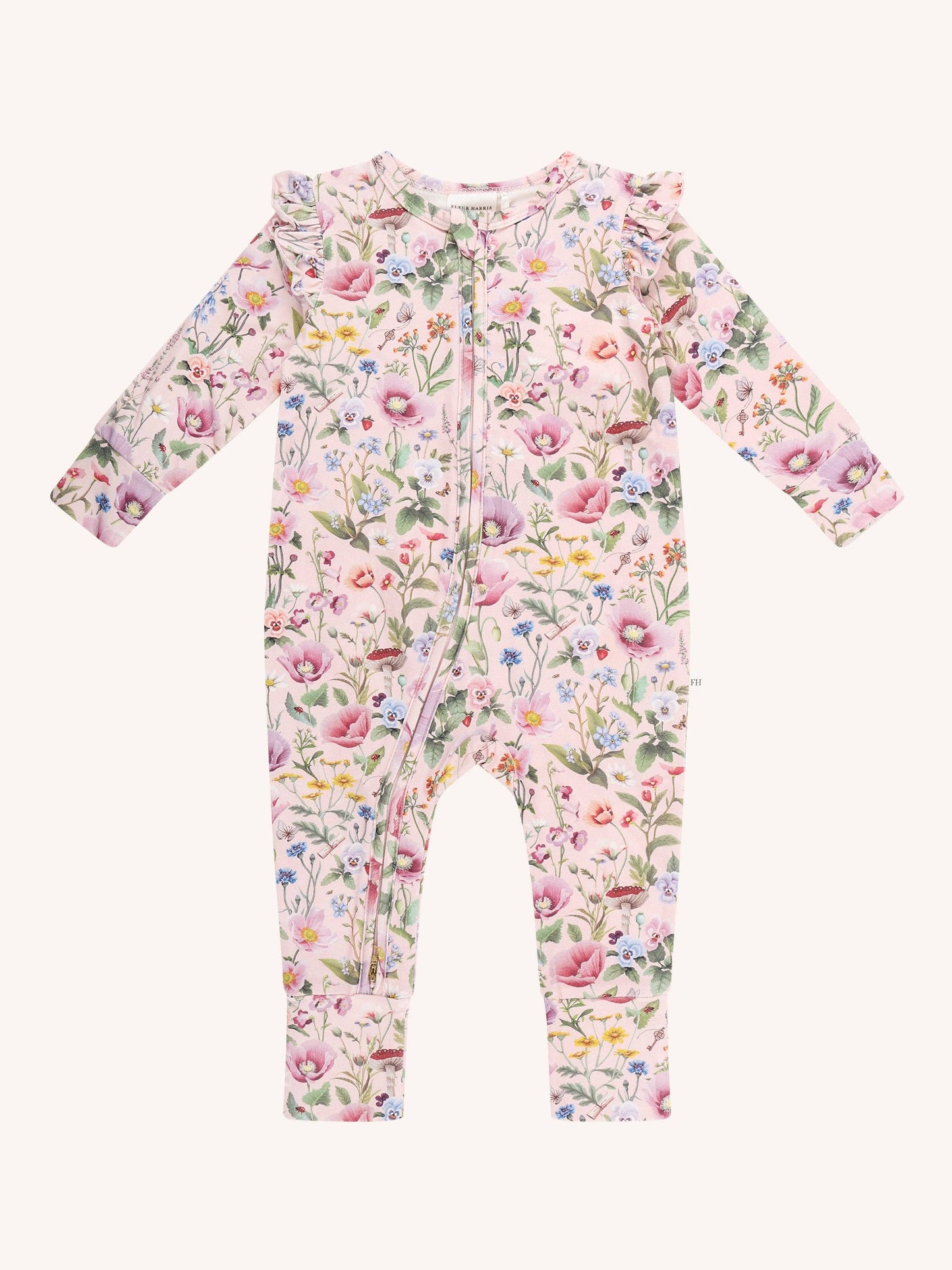 Fleur Harris - 'Garden of Dreams' Precious Frill Coverall - Peach
