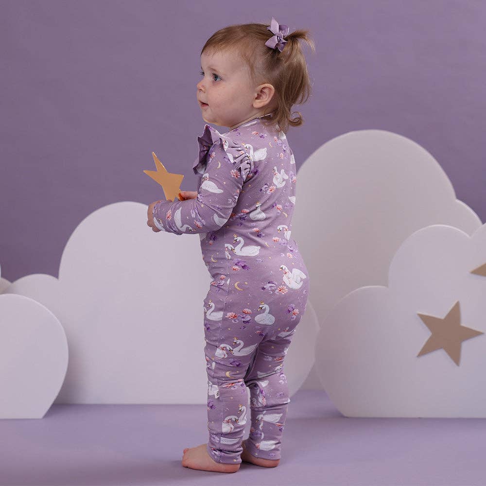 Snuggle Hunny - Swan Lake Organic Growsuit with Frill
