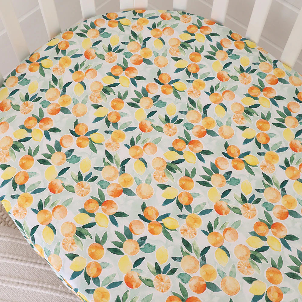 Snuggle Hunny - Citrus Squeeze Organic Fitted Cot Sheet