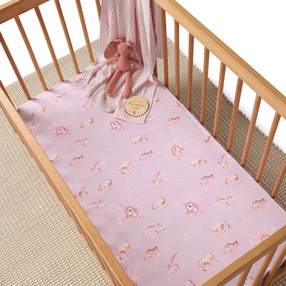 Unicorn Organic Fitted Cot Sheet