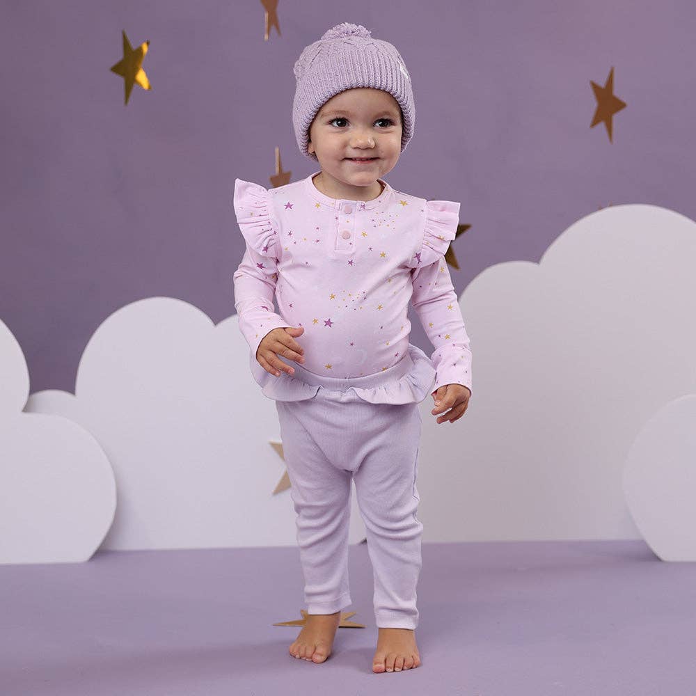 Snuggle Hunny - Twinkle Long Sleeve Organic Bodysuit with Frill