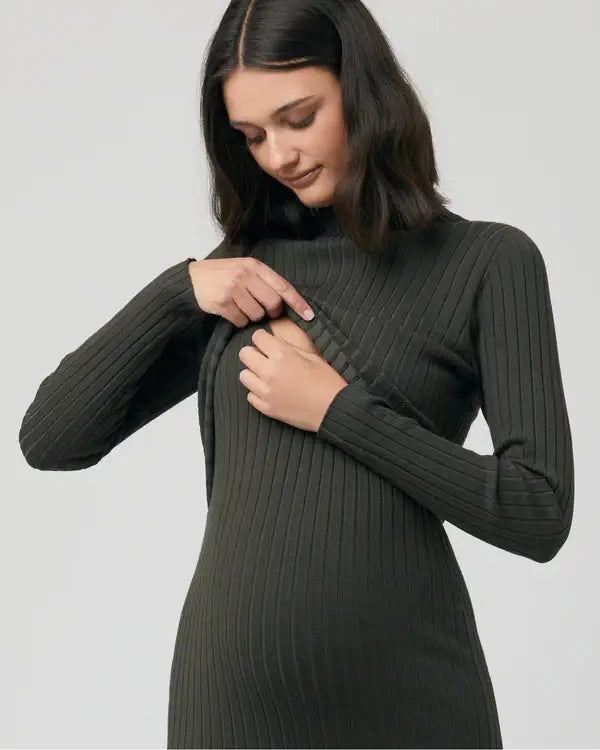 Ripe Maternity - Nella Rib Nursing Knit Dress