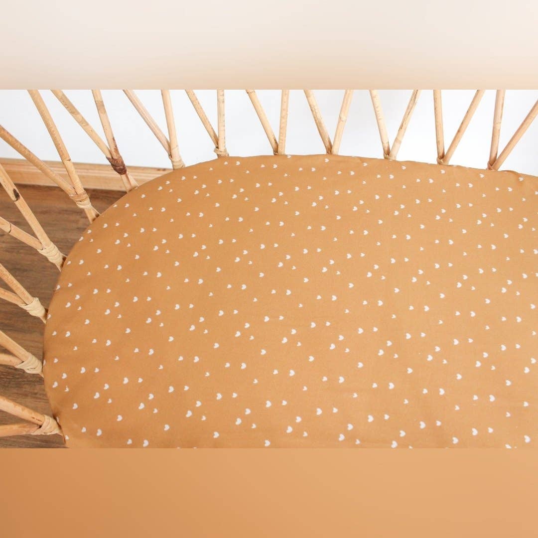 Mustard Hearts Bassinet Sheet
