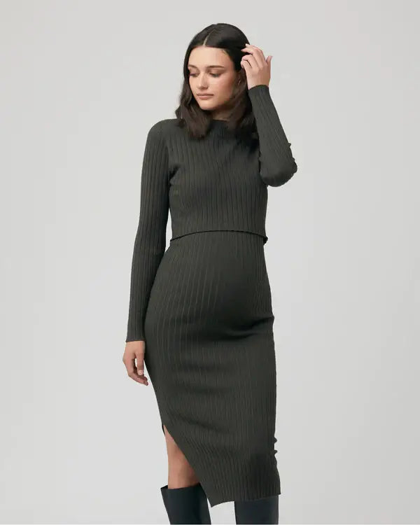Ripe Maternity - Nella Rib Nursing Knit Dress