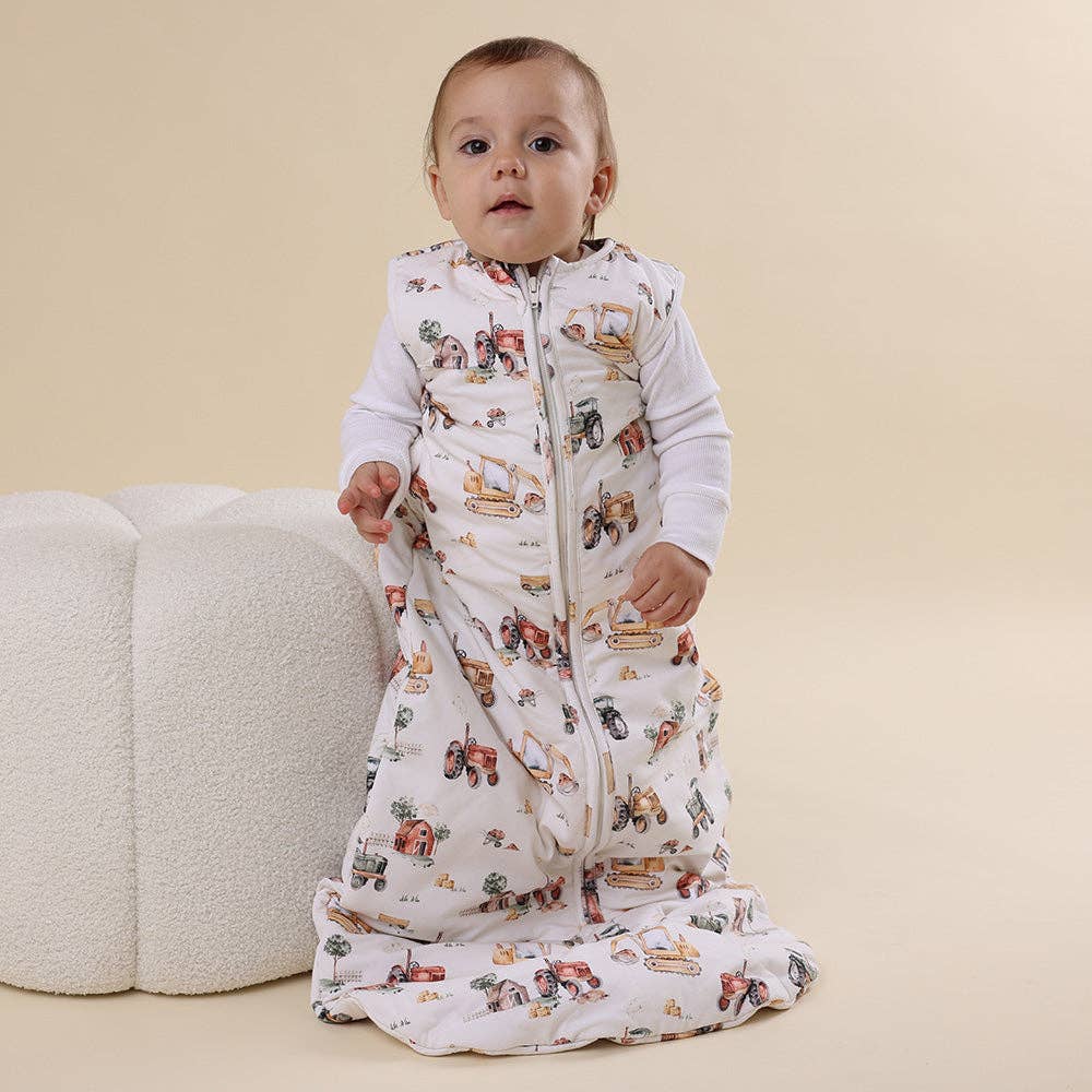 Snuggle Hunny - Diggers & Tractors Organic Sleeping Bag 2.5 TOG