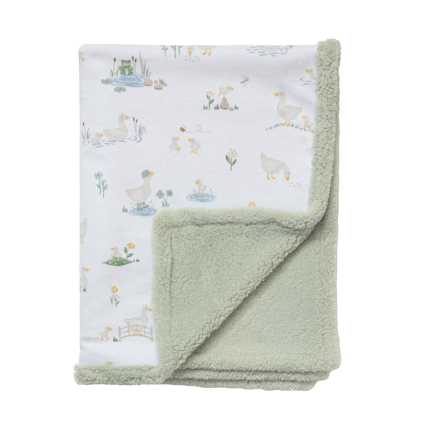 Living Textiles - Organic Jersey Sherpa Blanket - Goosey Goosey