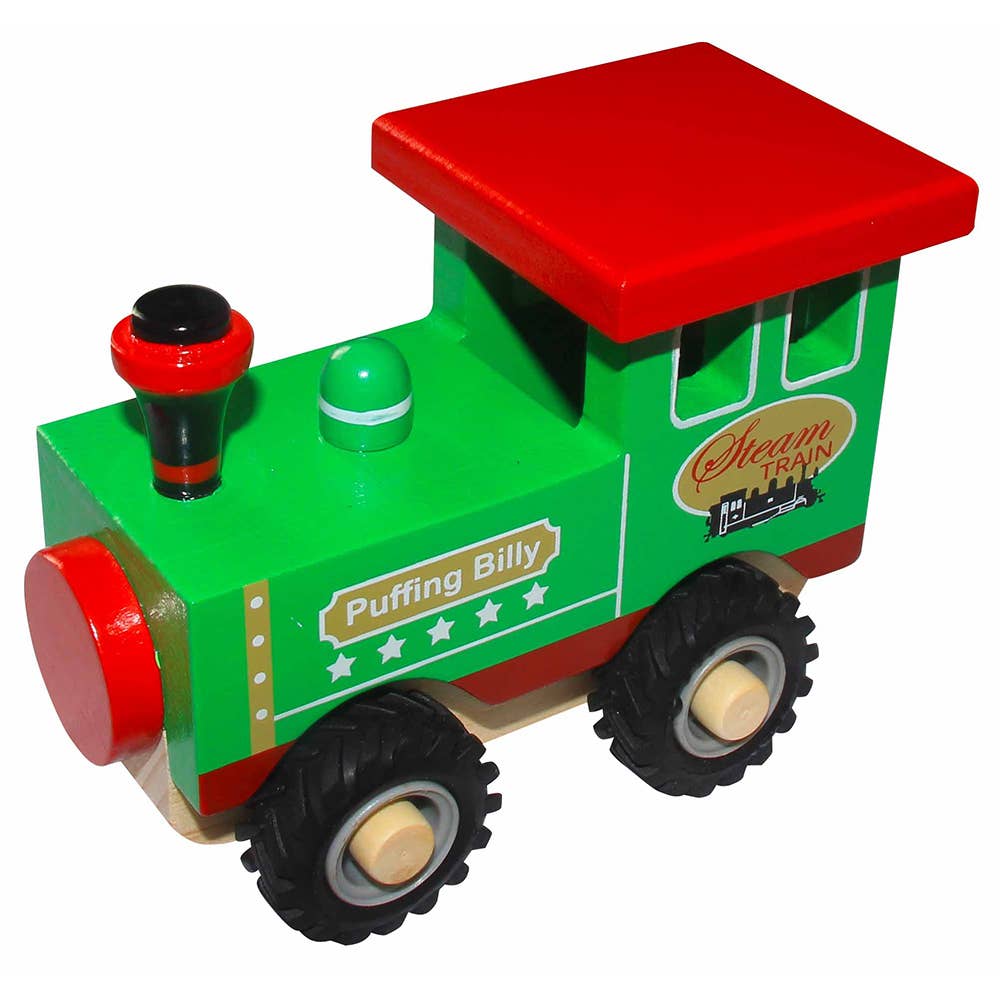 ToysLink - Puffing Billy Green Wooden Train for Kids