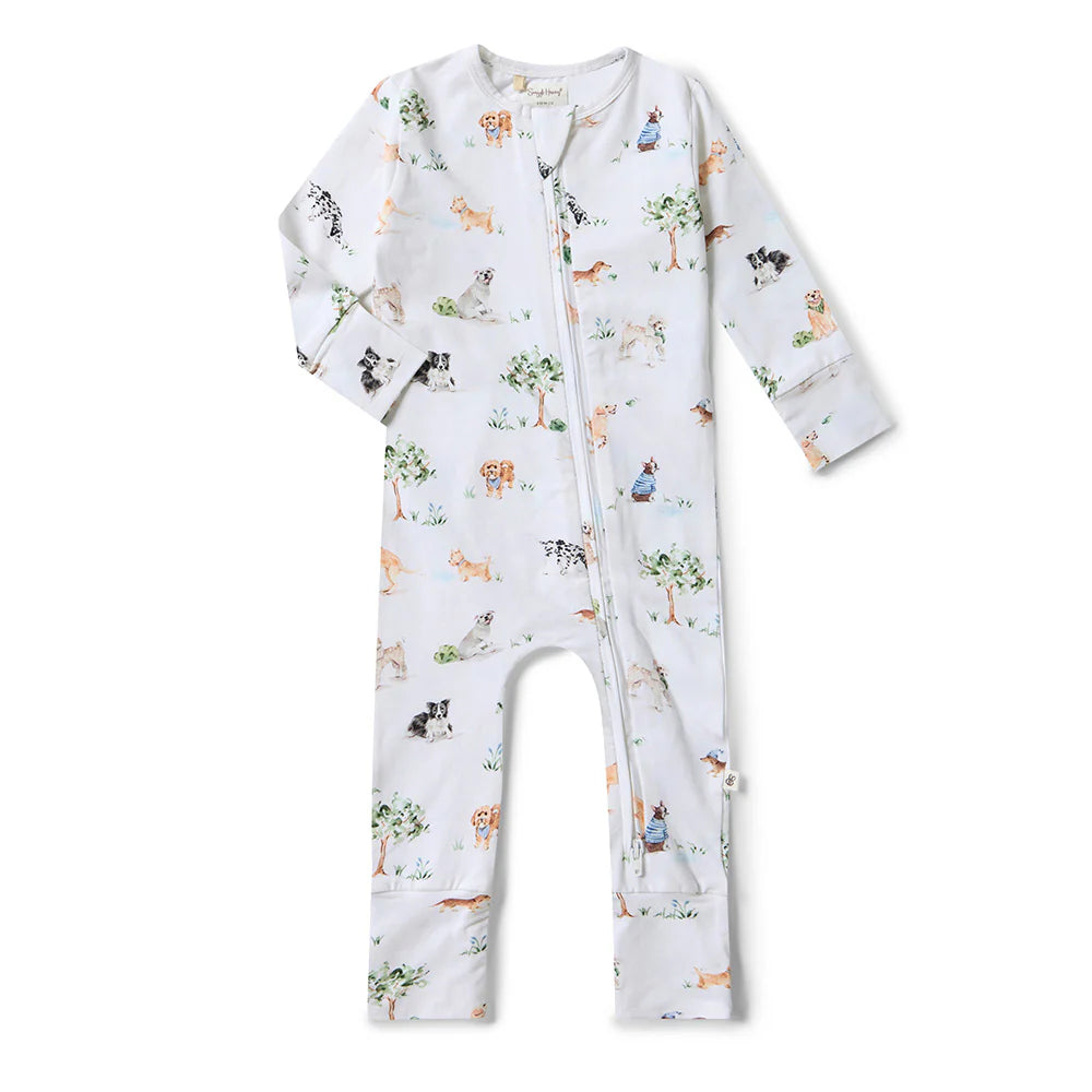 Snuggle Hunny - Dog Park Organic Snugglesuit Convertible Romper