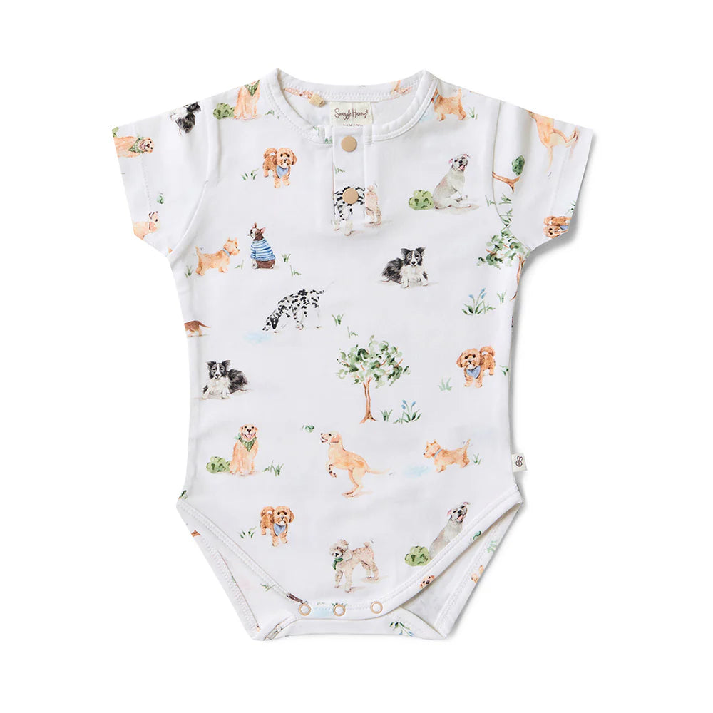 Dog Park Short Sleeve Organic Bodysuit