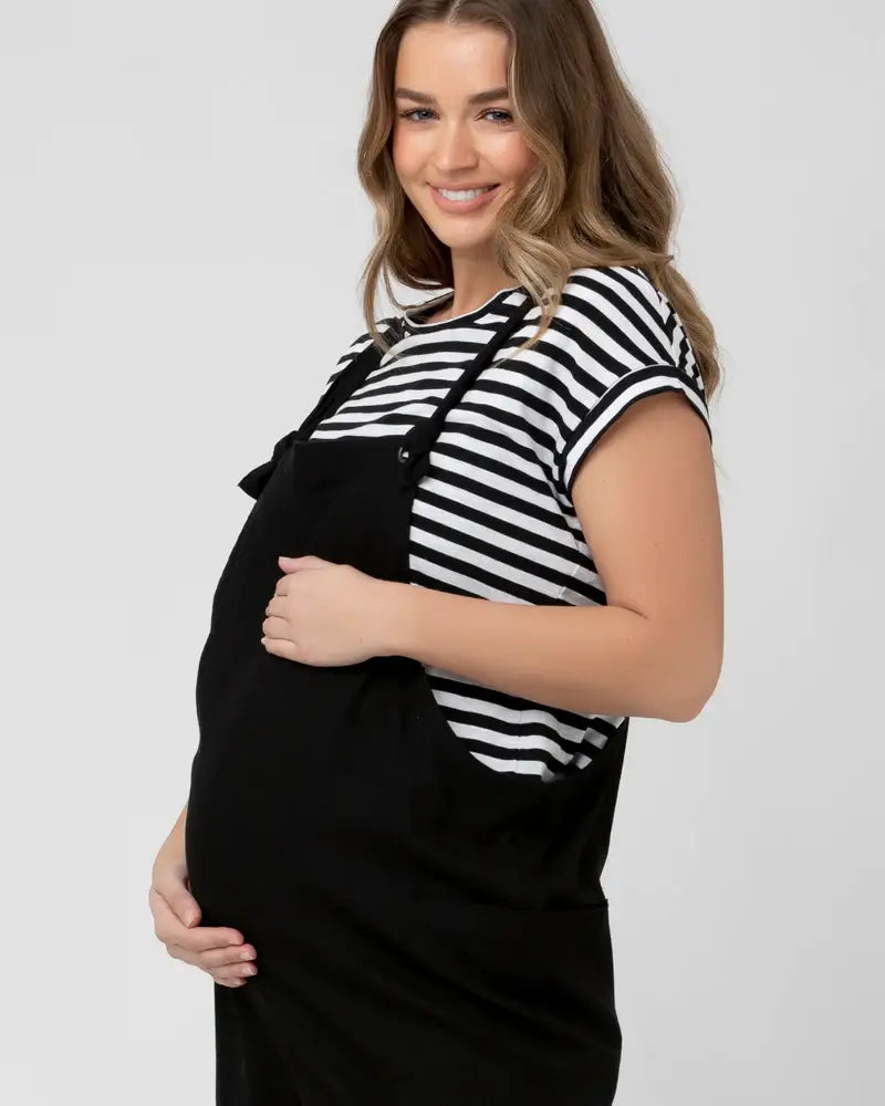 Ripe Maternity - Poppy Linen Jumpsuit Black