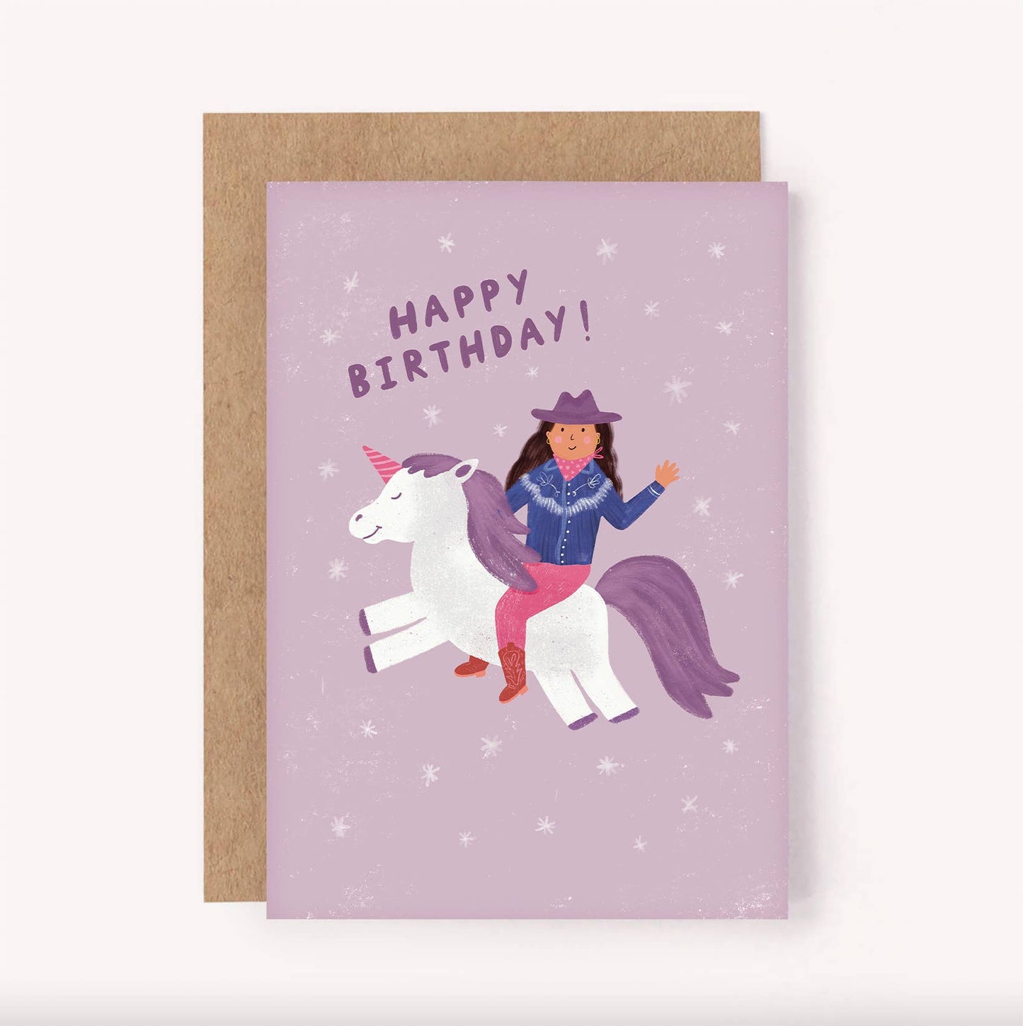 Lauren Sissons Studio - Cowgirl Unicorn Birthday Card - Fun Bday Greeting Card
