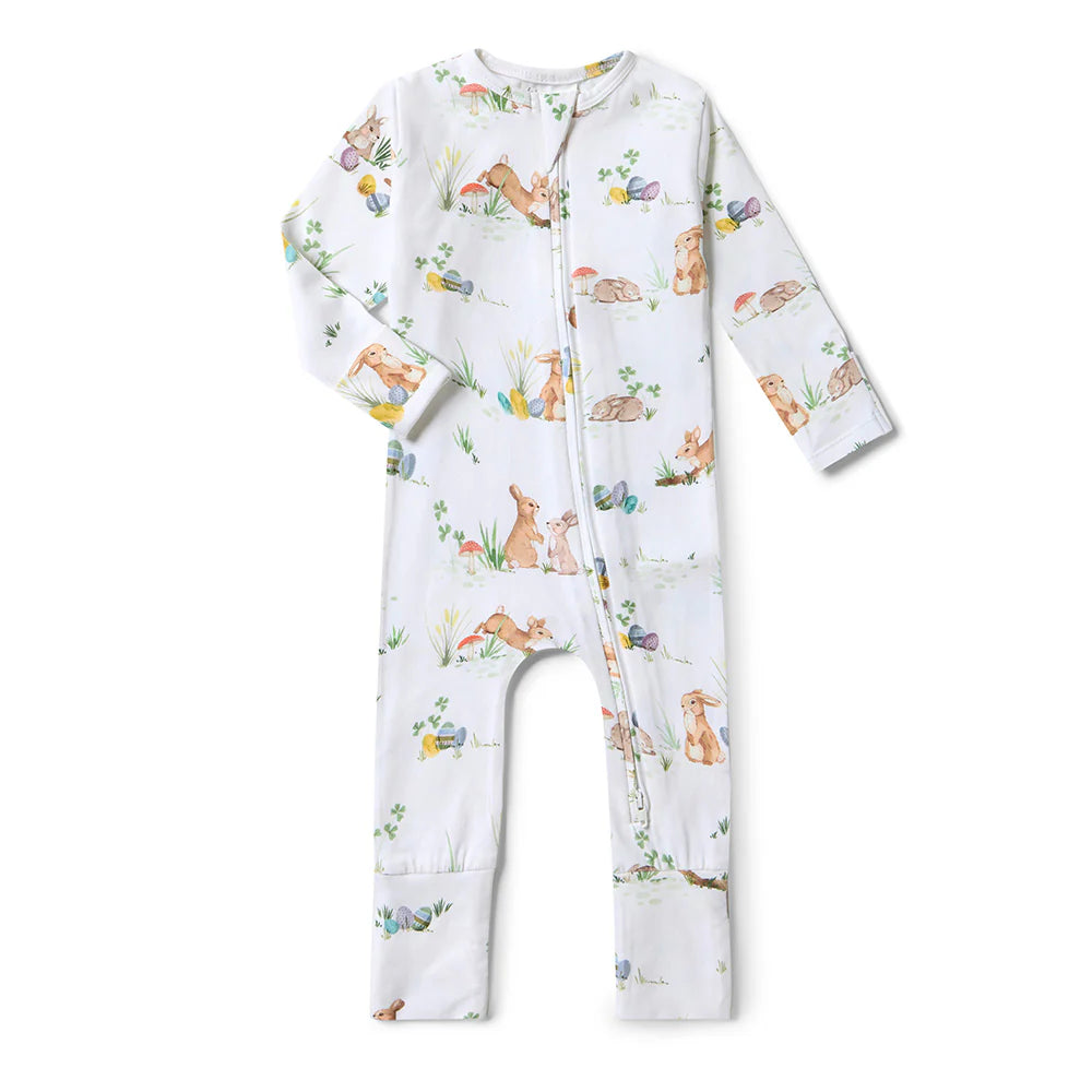 Snuggle Hunny - Easter Bunnies Organic Snugglesuit Convertible Romper