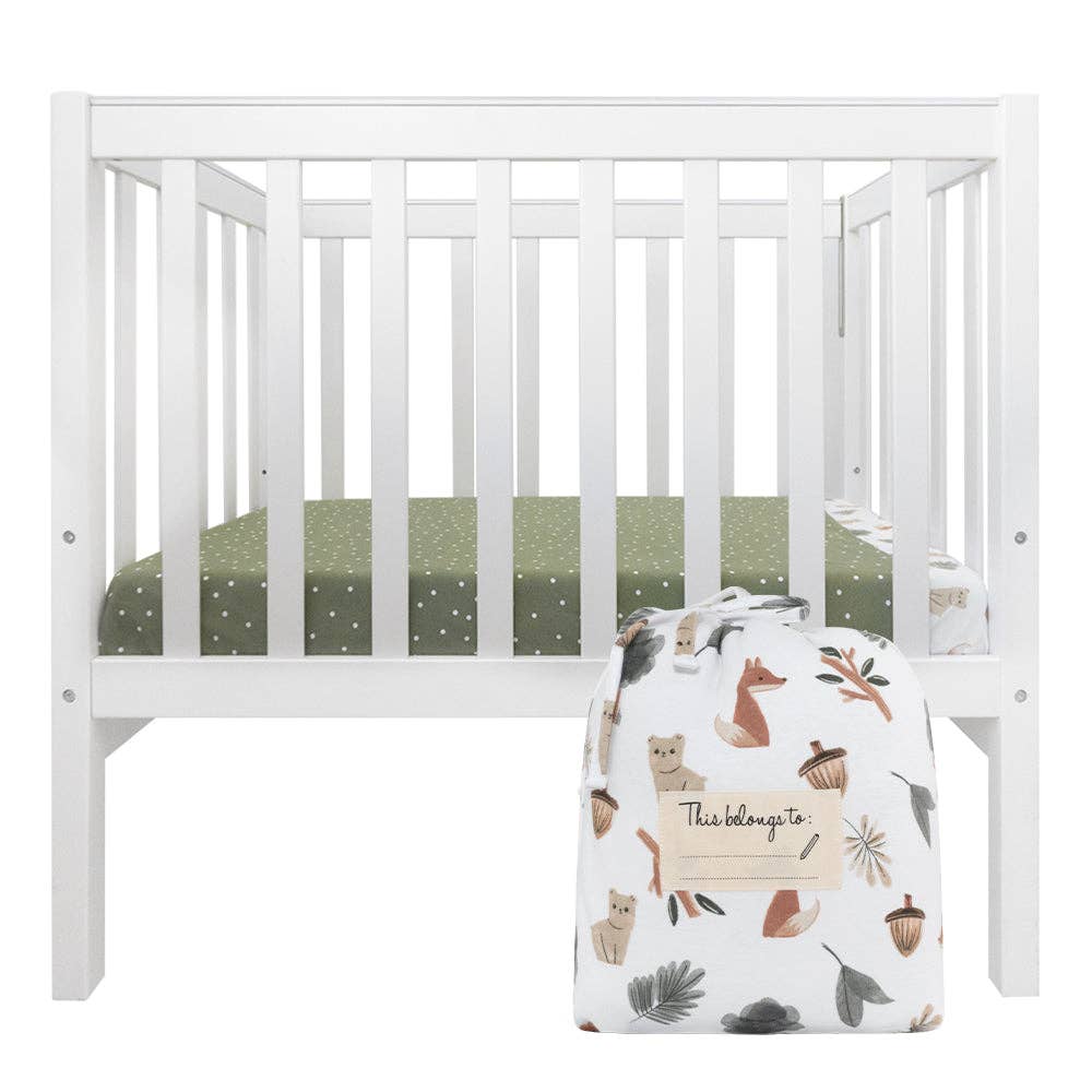 Living Textiles Childcare Cot Fitted Sheet Olive Green – Mini