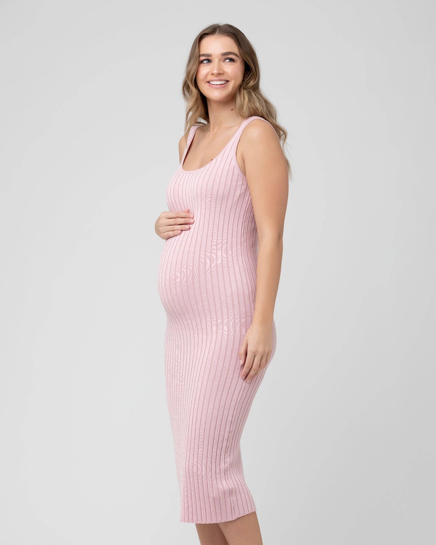 Ripe Maternity - Carmen Rib Knit Dress Pink
