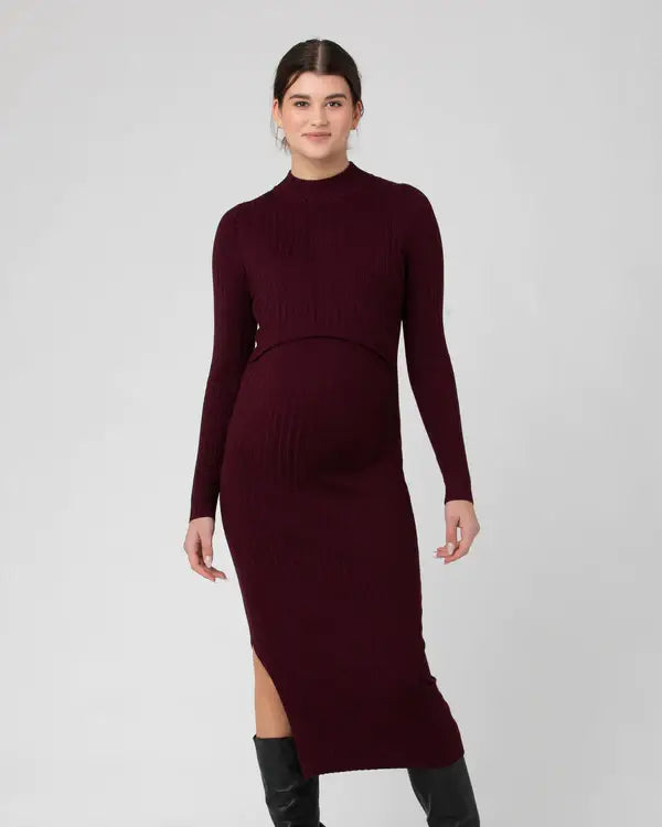 Ripe Maternity - Nella Rib Nursing Knit Dress