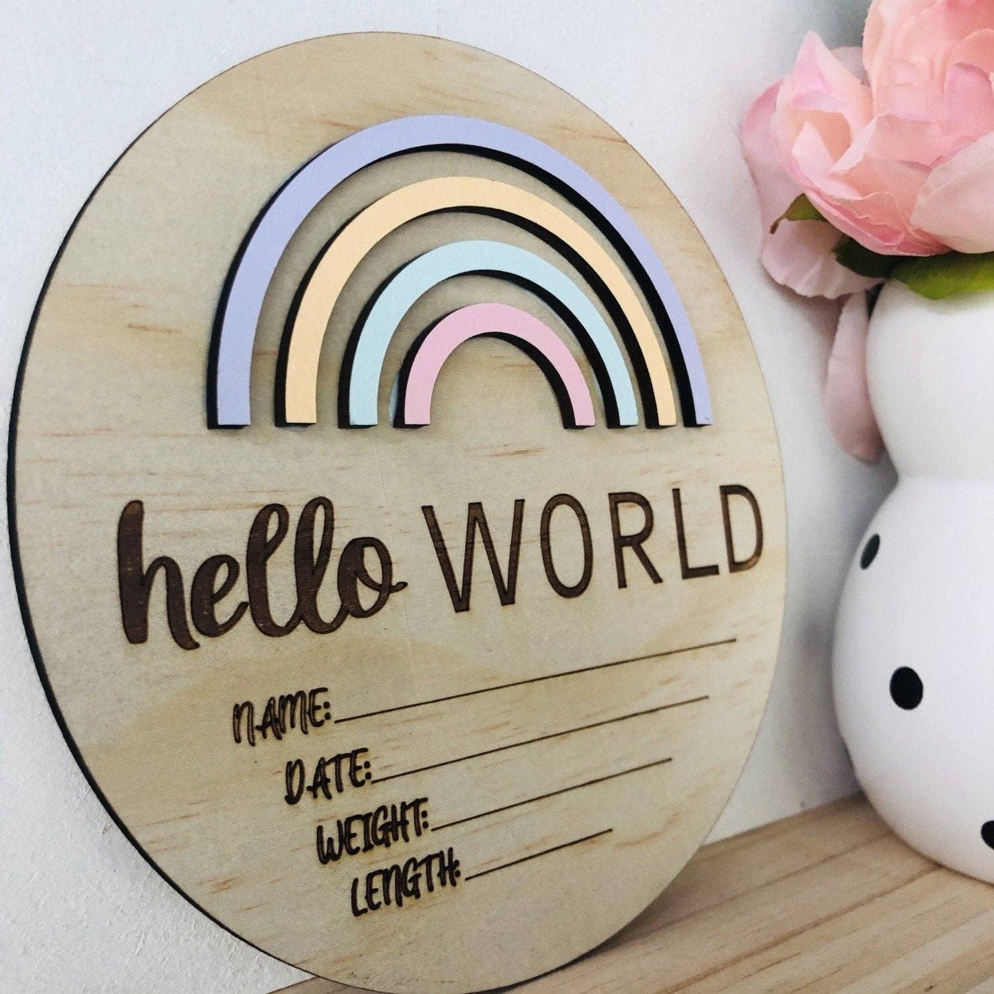 Timber Tinkers - Hello World Rainbow Painted Pastels