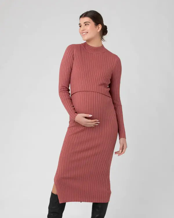 Ripe Maternity - Nella Rib Nursing Knit Dress