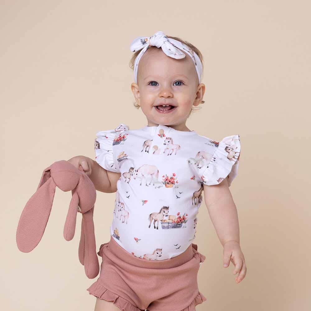 Pony Pals Short Sleeve Organic Bodysuit with Frill