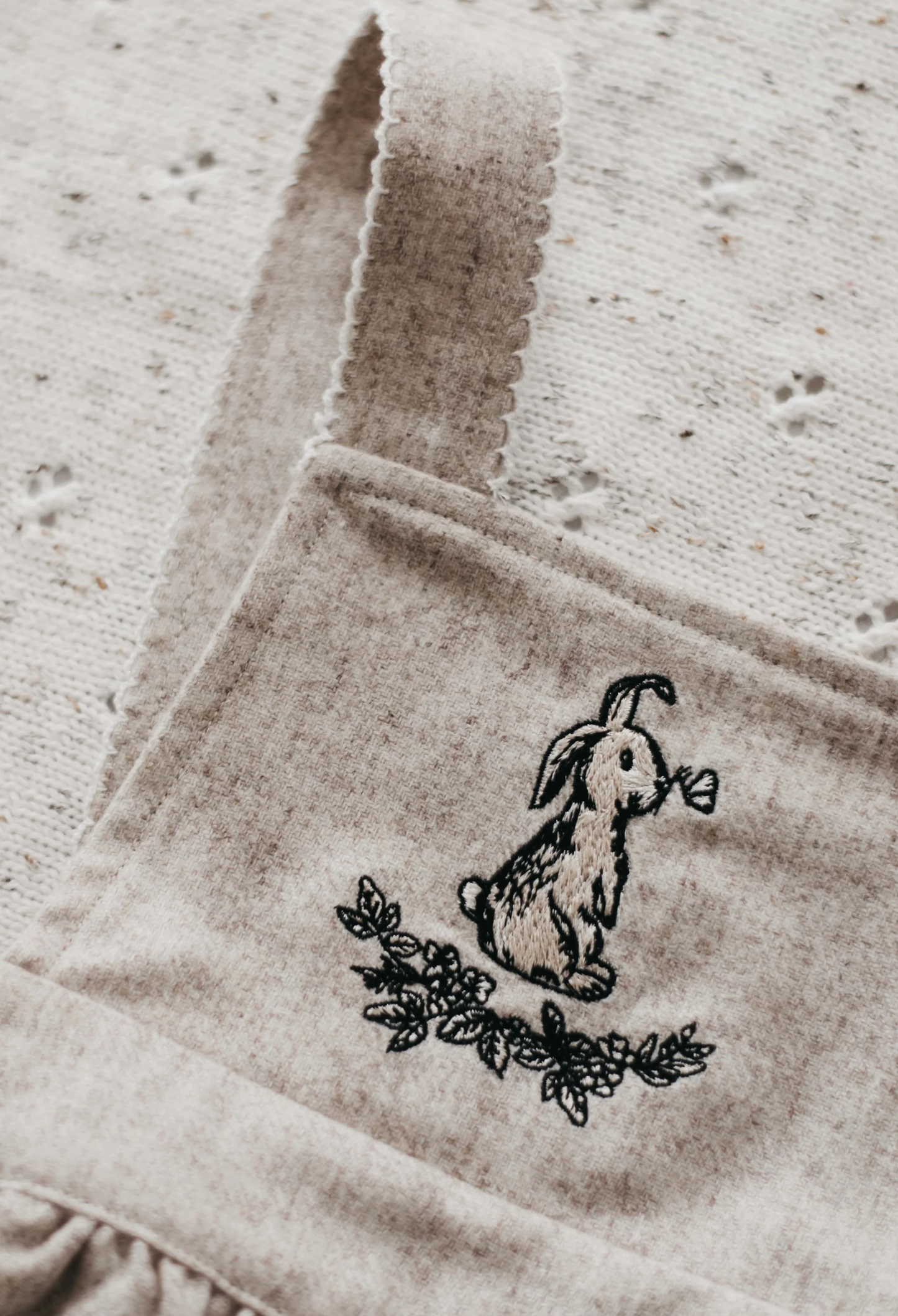 Bencer & Hazelnut Oatmeal Linen Bunny Dress
