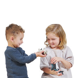 Wooden Polar Animals with Display Shelf