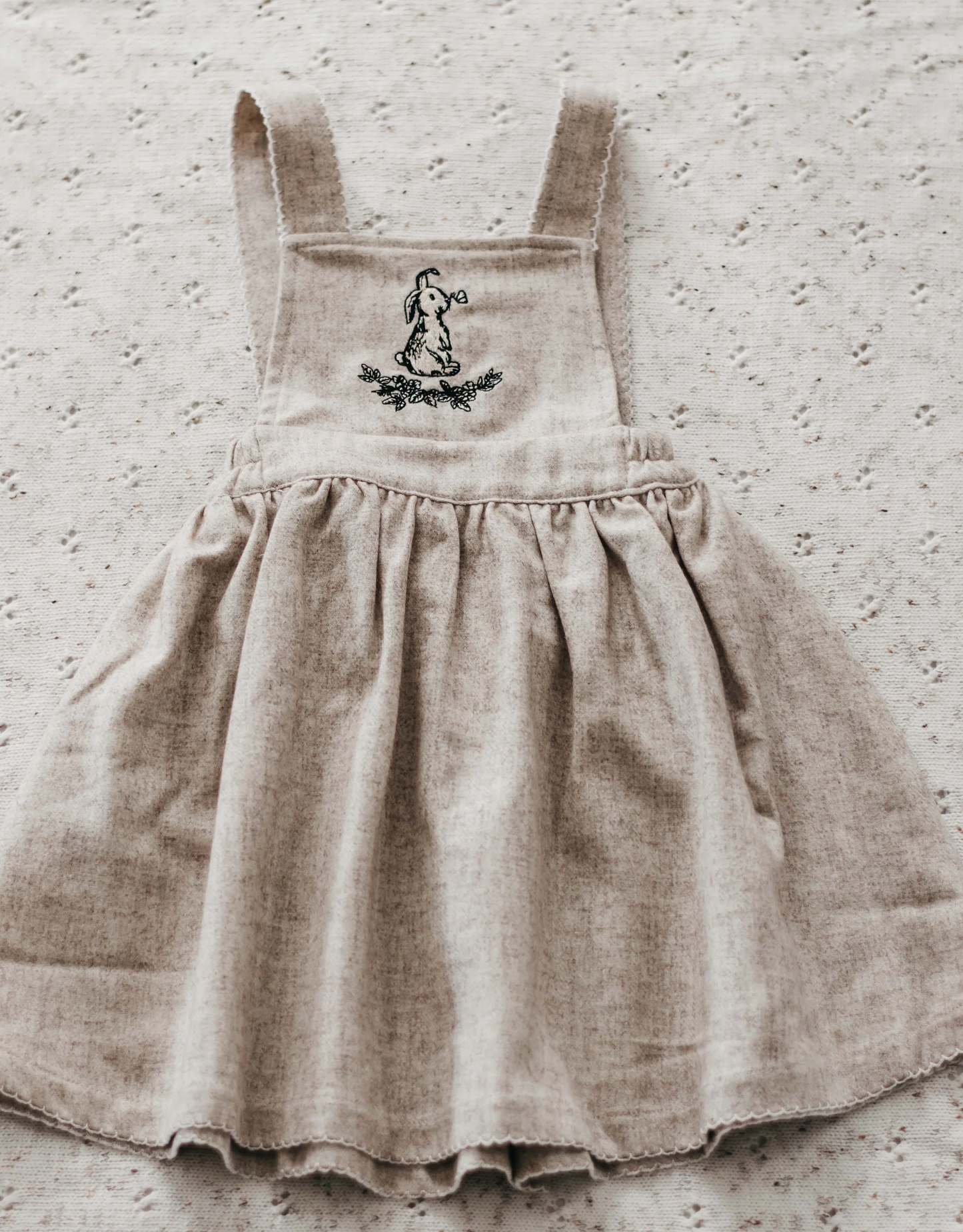 Bencer & Hazelnut Oatmeal Linen Bunny Dress