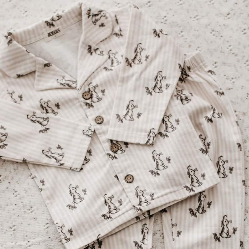 Stripe Bunny Flanelette PJ Set