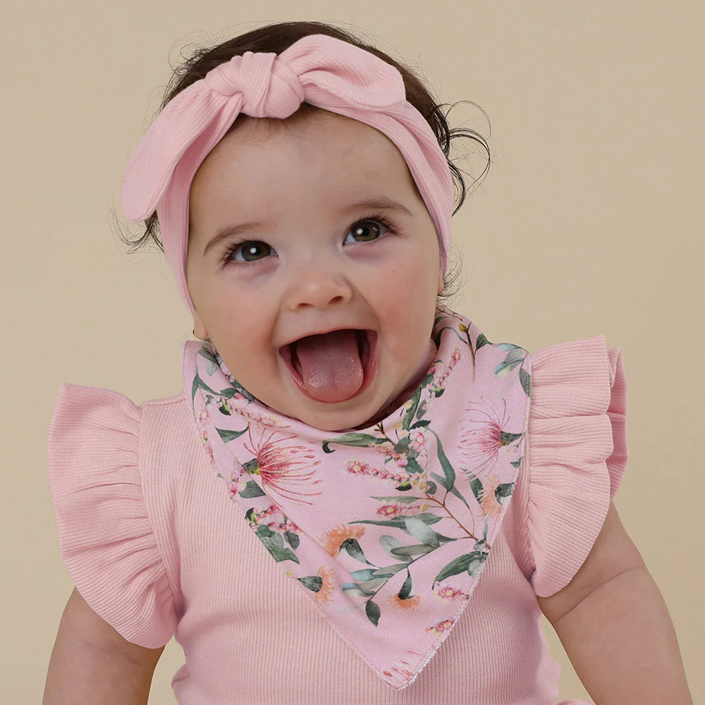 Snuggle Hunny - Pink Wattle Organic Dribble Bib