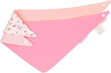 All4Ella - Bandana Bibs 2pk - Pink Petals