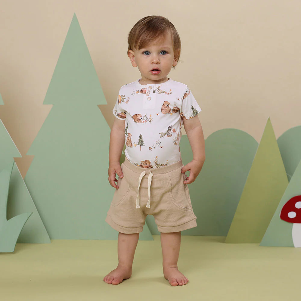 Snuggle Hunny - Bears Short Sleeve Organic Bodysuit