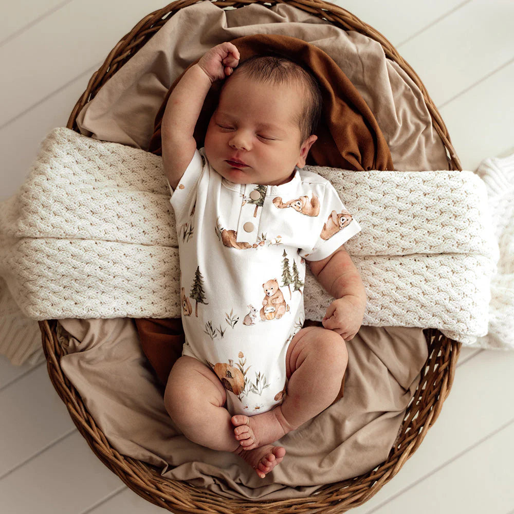 Snuggle Hunny - Bears Short Sleeve Organic Bodysuit