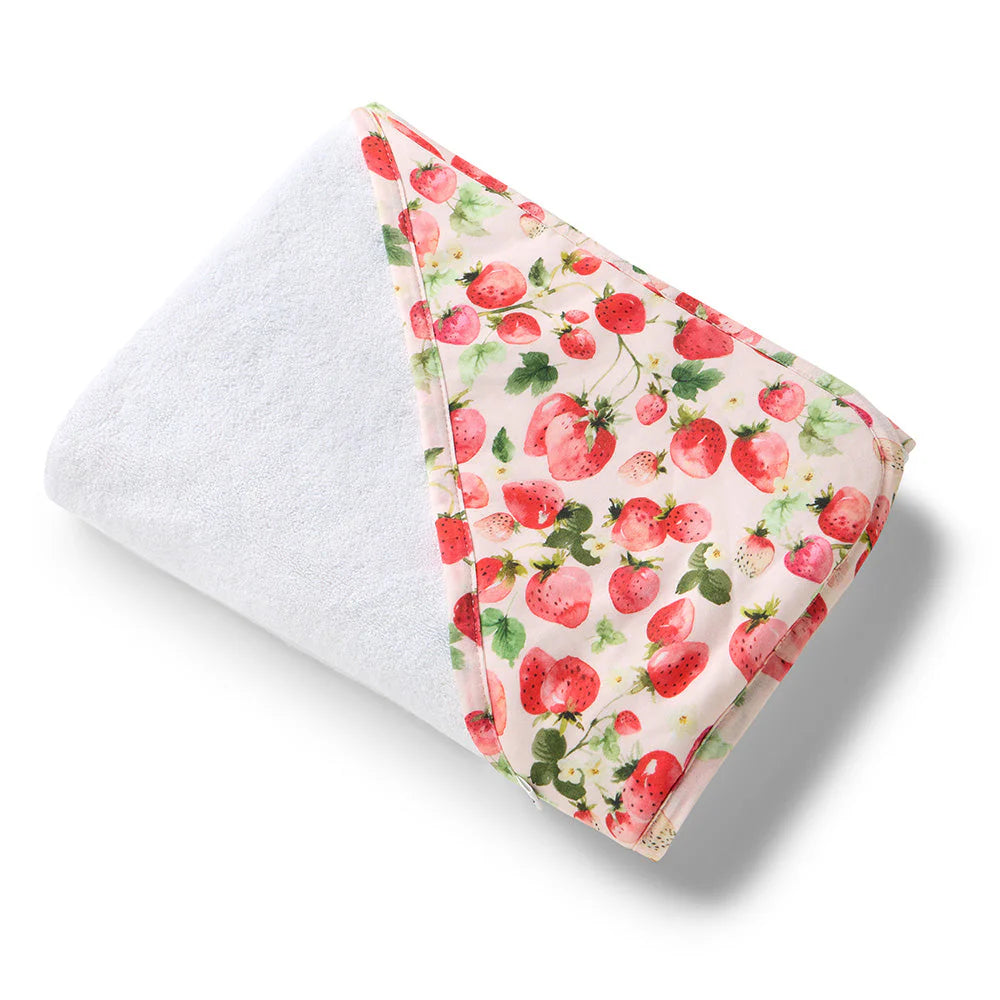 Snuggle Hunny - Strawberry Organic Hooded Baby Towel