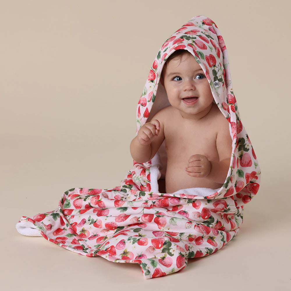 Snuggle Hunny - Strawberry Organic Hooded Baby Towel
