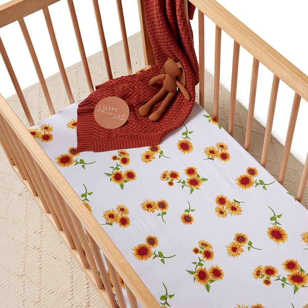 Snuggle Hunny - Sunflower Organic Fitted Cot Sheet
