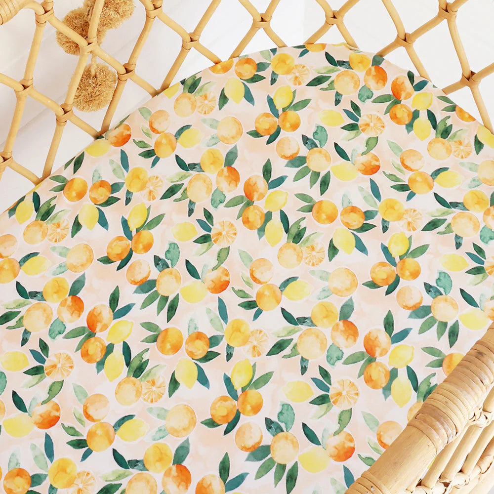 Snuggle Hunny - Sunny Citrus Organic Bassinet Sheet / Change Pad Cover