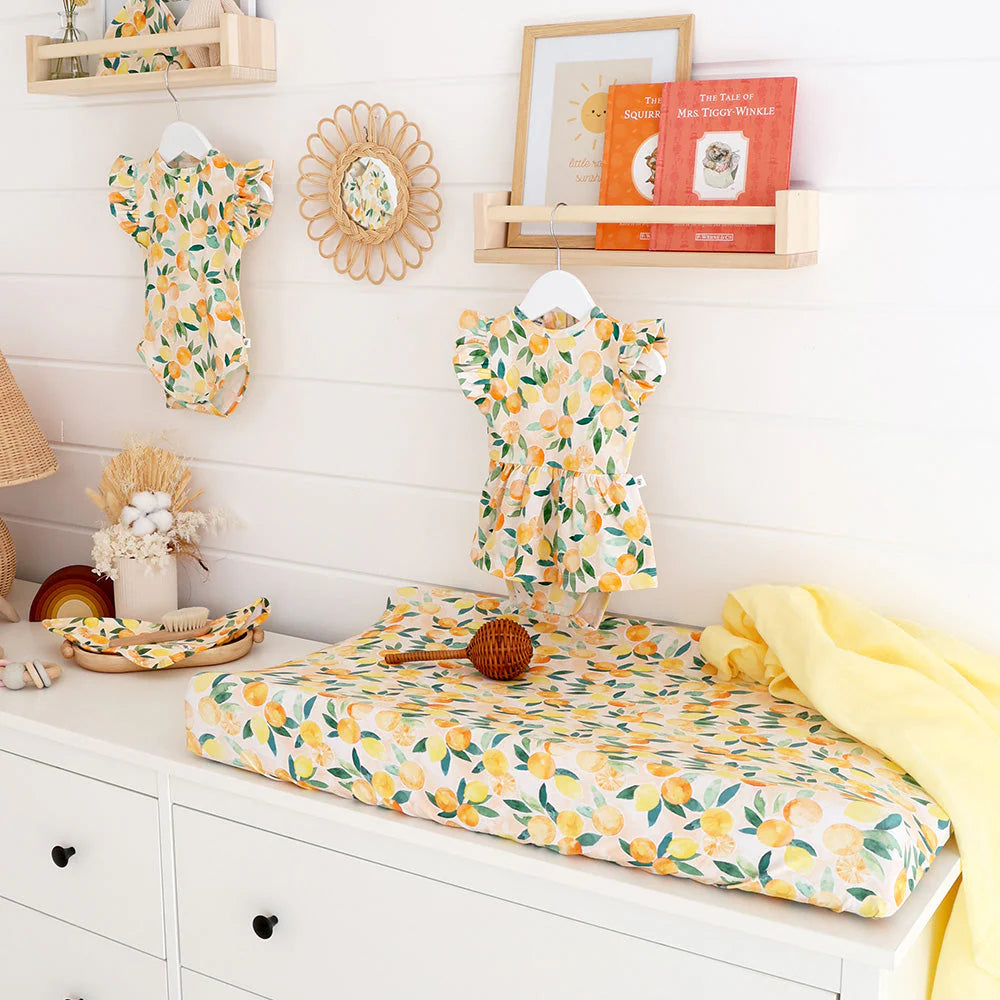Snuggle Hunny - Sunny Citrus Organic Bassinet Sheet / Change Pad Cover