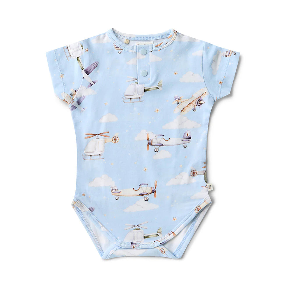 Snuggle Hunny - Taking Flight Short Sleeve Organic Bodysuit