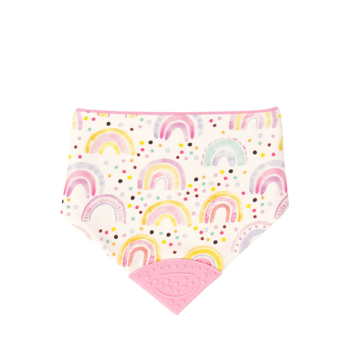 Bandana Bib with Silicone - Watercolour Rainbow