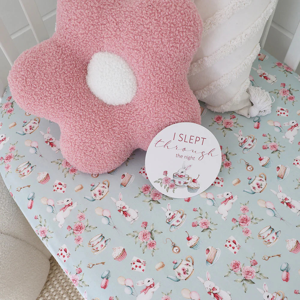 Snuggle Hunny - White Rabbit Organic Fitted Cot Sheet