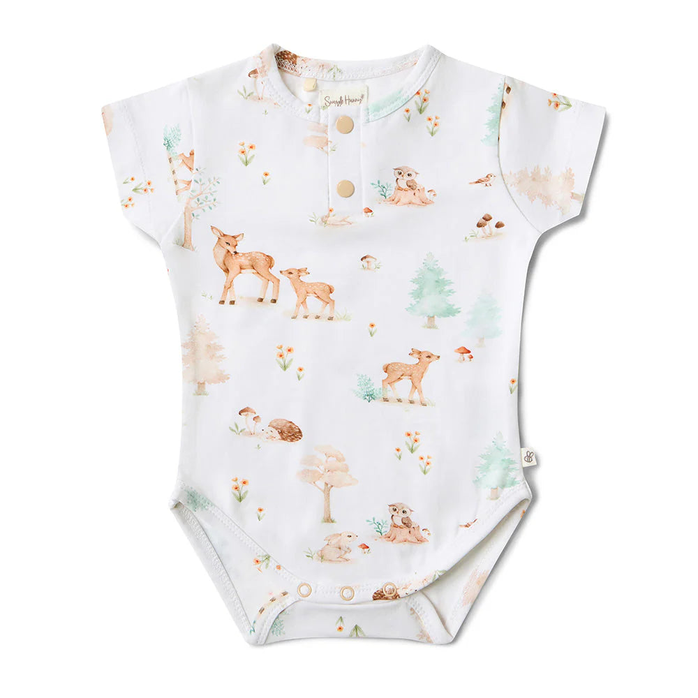Snuggle Hunny - Woodland Tales Short Sleeve Organic Bodysuit