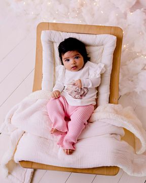 Frilly Ribbed Leggings - Blush