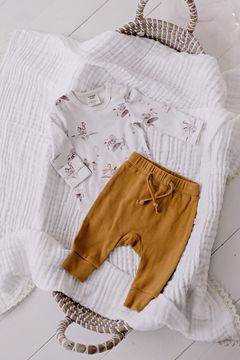 Ribbed Slouch Pants - Mustard