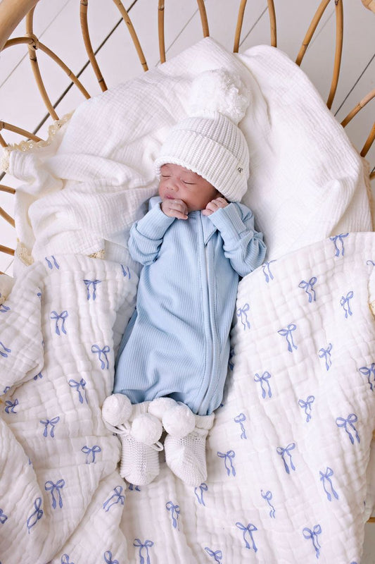 Baby Blue Ribb Zipsuit