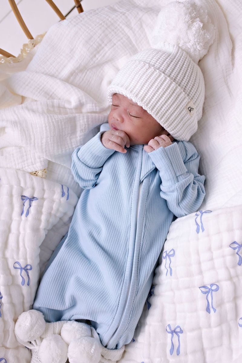 Baby Blue Ribb Zipsuit