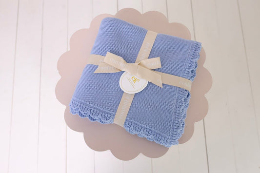 Heritage Knit Blanket Cloud Blue